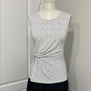 Ann Taylor Black and White Patterned Tank Top